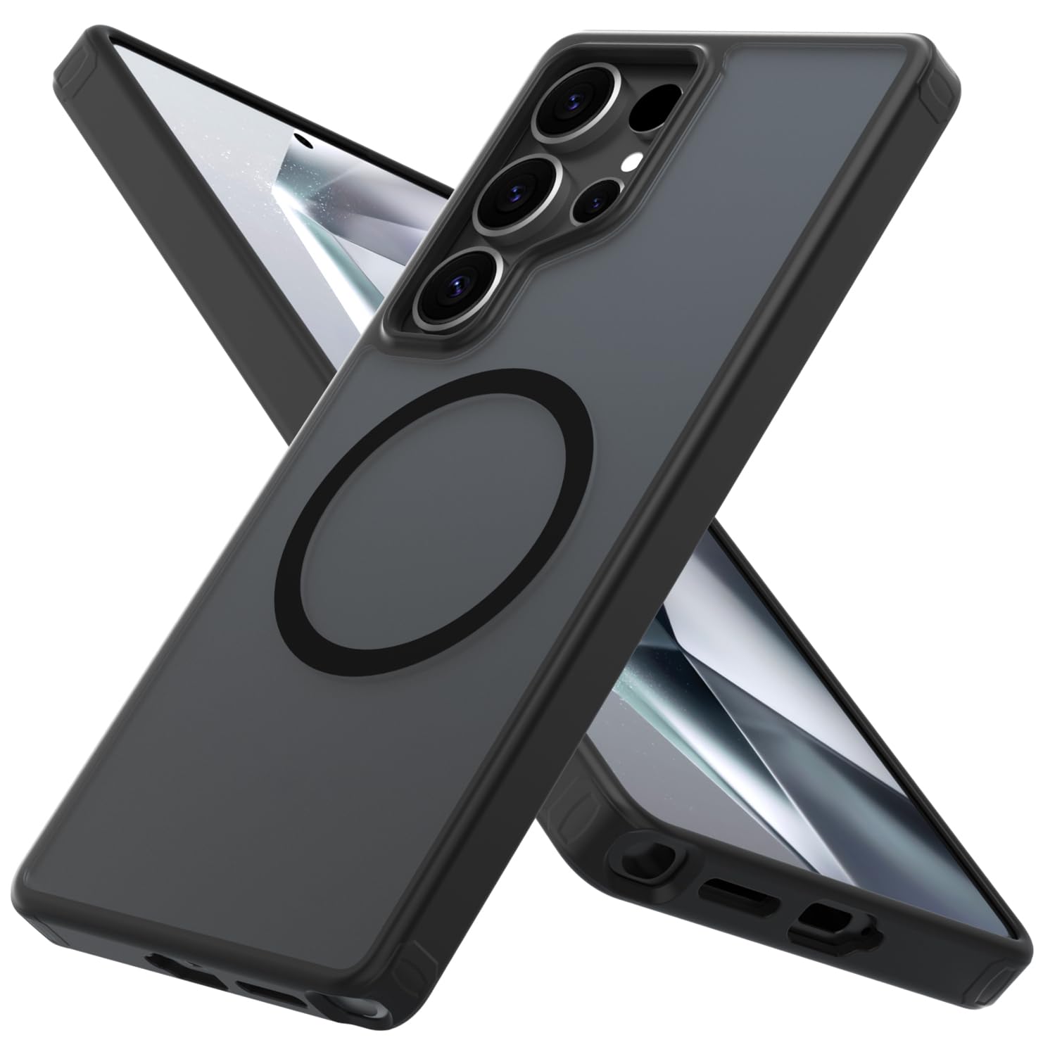 X-level Magnetic for Samsung Galaxy S25 Ultra Case Compatible with MagSafe, Military Grade Drop Protection, with TPU Soft Edge Translucent Matte Shockproof Slim Phone Case for Samsung S25 Ultra, Black