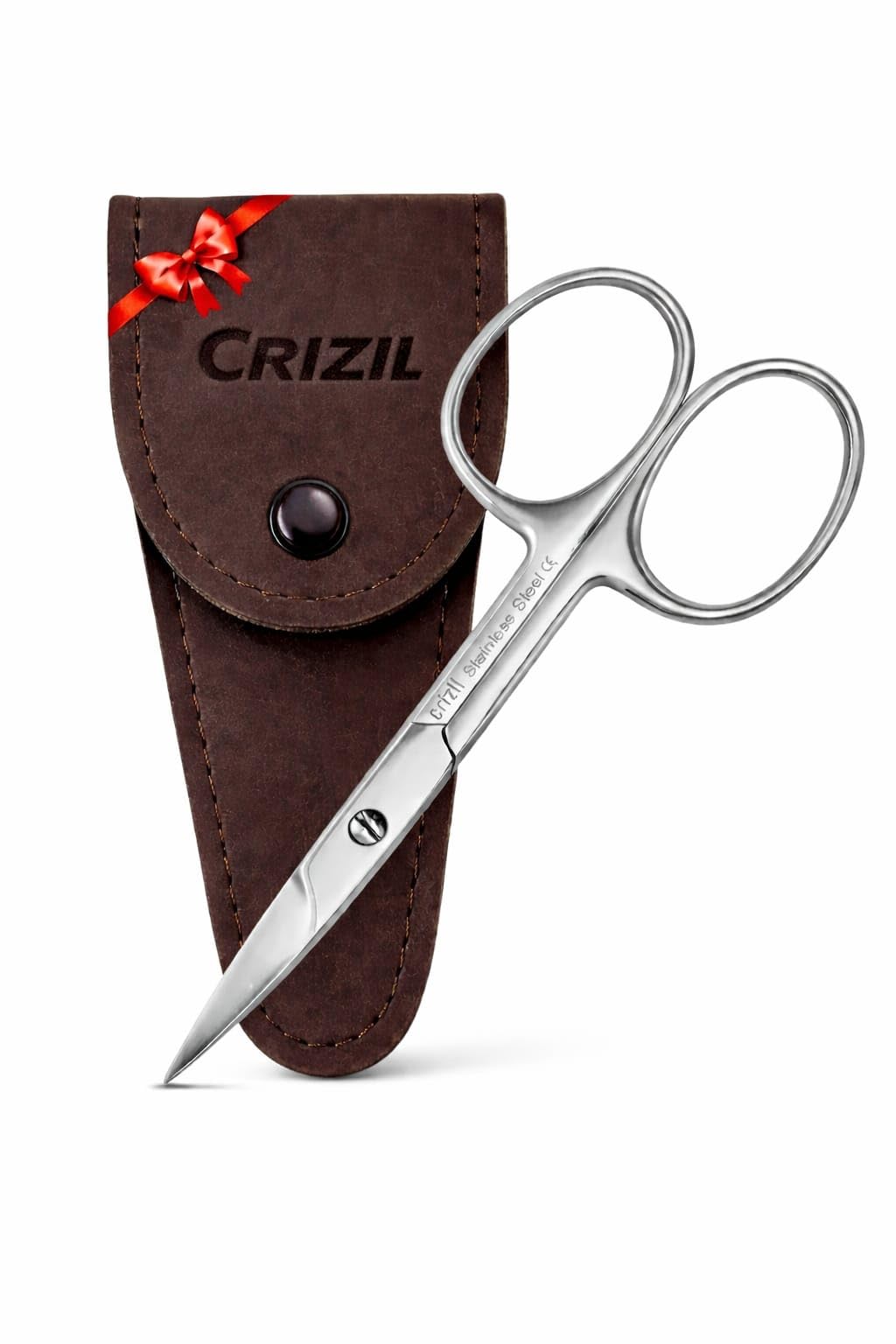 Crizil Women's Siliver Nail & Cuticle Scissors Set: Stainless Steel Sharp Curved Blades For Precise Manicure Pedicure Grooming Perfect For & Men Home Or Professional (Nail Scissor)