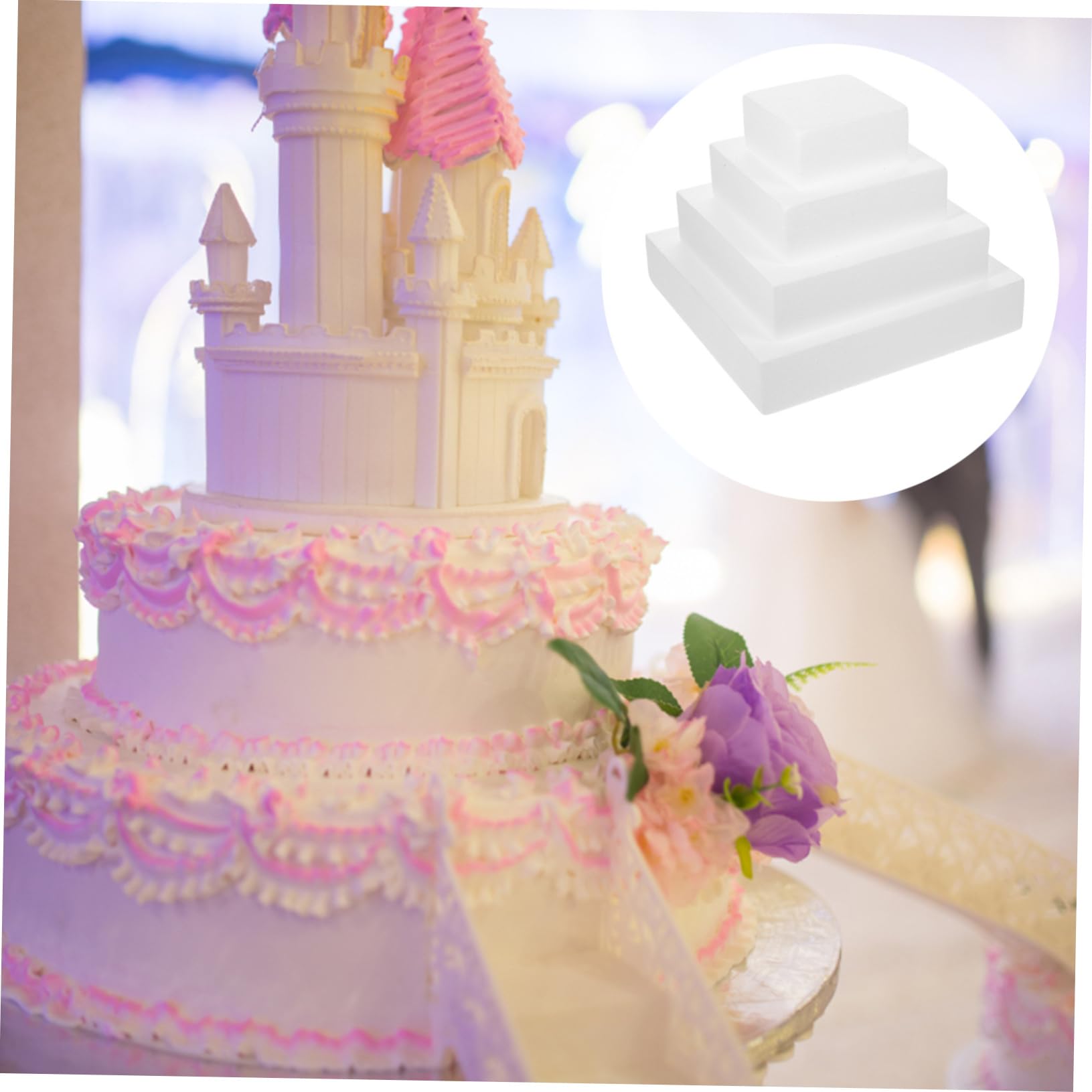 SEWACC 8piezas Para Decoración De Tartas Accesorios Reutilizables Para Bodas y Práctica Cubo Para Exhibiciones y Pruebas De Decoración De Pasteles