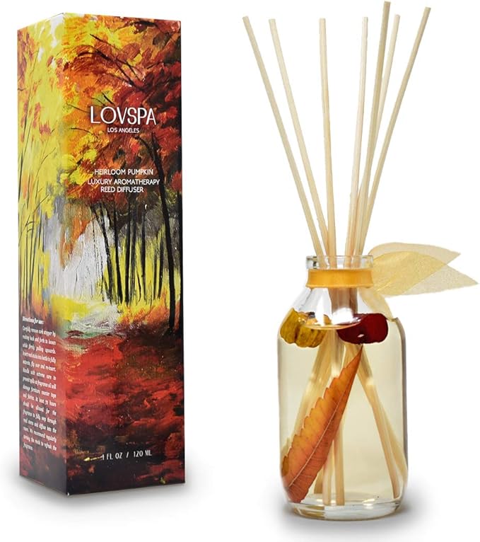 Amazon.com: LOVSPA Reed Diffuser Set, Heirloom Pumpkin Scented Oil ...