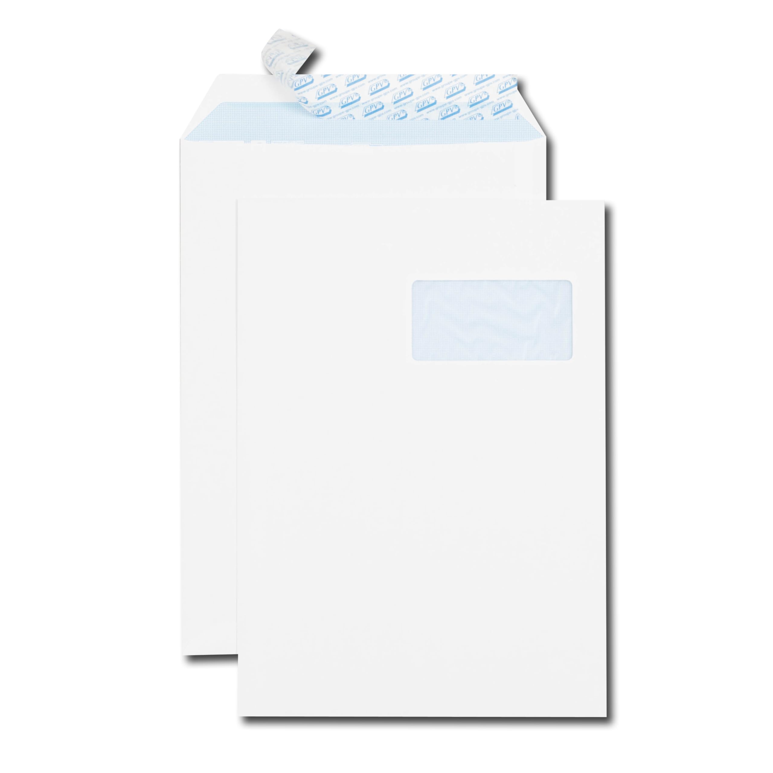 Lot de 1000 Enveloppes blanches C4 format 22,9x32,4 cm auto-adhésives avec FENÊTRE