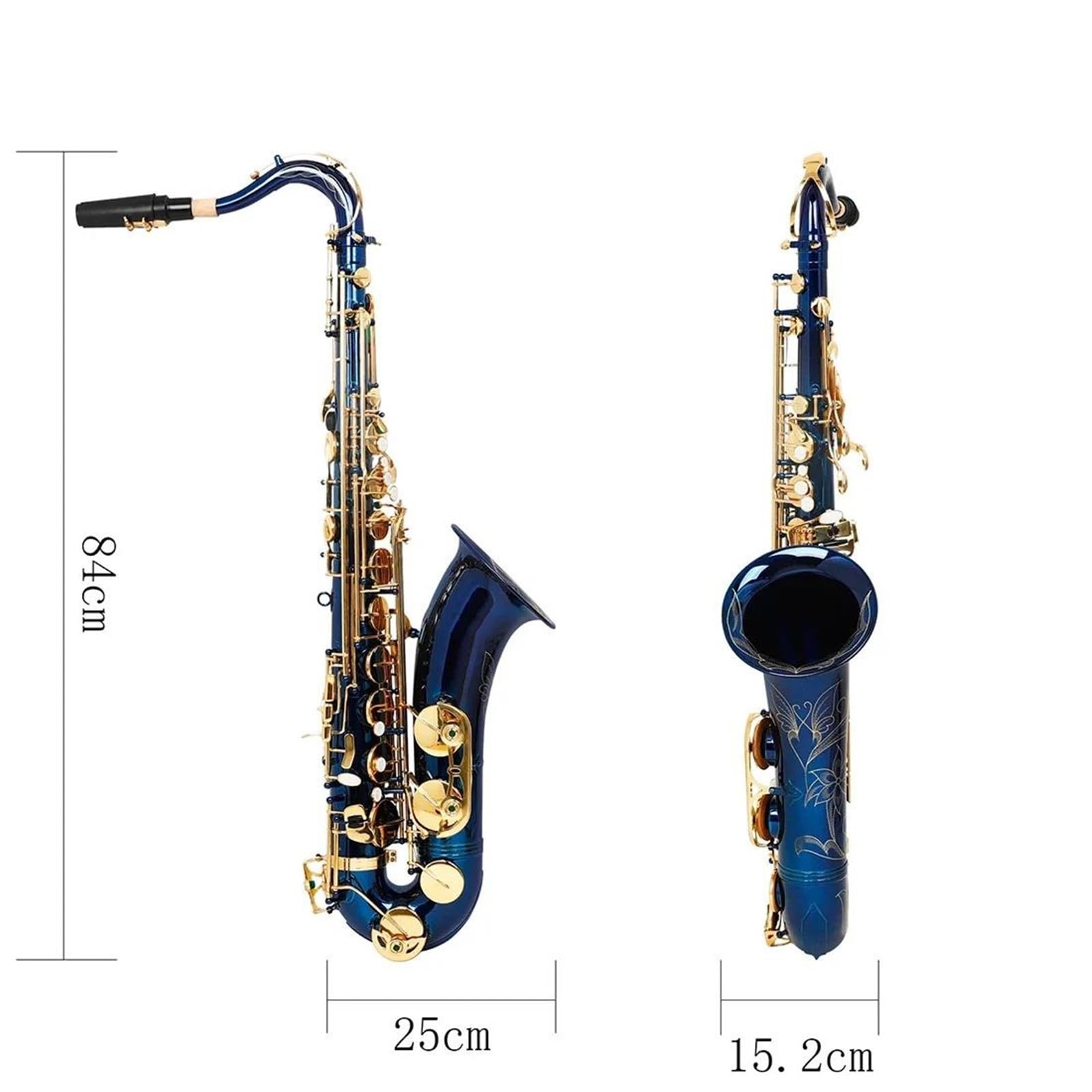 Saksofon Tenorowy Bb Profesjonalny Instrument Dęty Blaszany Z Futerałem I Akcesoriami