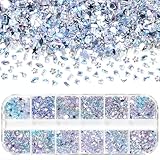 2000 Pcs Mini Nail Stones and Gems, Nail Crystal Multi Shape Small Nail Art Gems, Flatback Nail Gems Rhinestones, Heart Star Flower Tiny Diamond Nail Stones for Nail Art Crafts Clothing Makeup