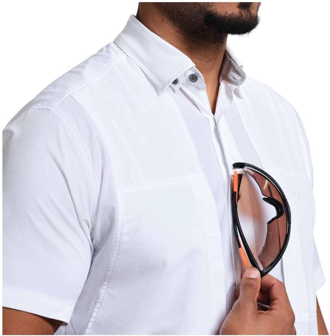 Beretta Men's TKAD Flex Breathable Lightweight Button-Down Outdoor Casual Active Tactical Short Sleeve T-Shirt