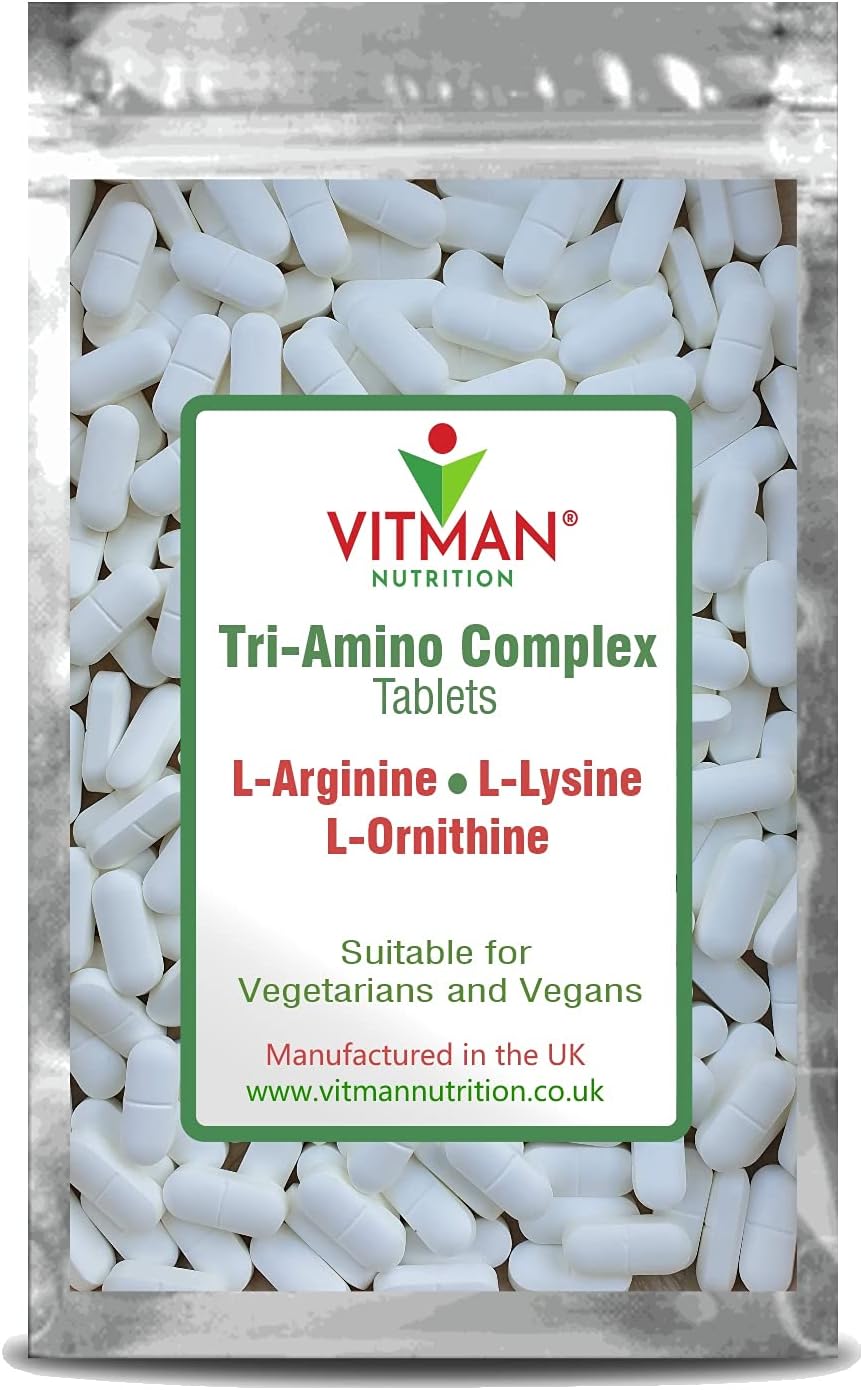 L-Arginine L-Lysine L-Ornithine Tablets, Synergistic Amino Acid Complex x 90 1000mg Bodybuilder Supplement Pills