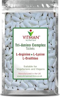 L-Arginine L-Lysine L-Ornithine - Synergistic Amino Acid Complex 1000mg Tablets - Bodybuilder Supplement