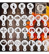 25 Pieces Halloween Cookie Stencils Reusable Christmas Stencils Thanksgiving Cake Templates Mold ...