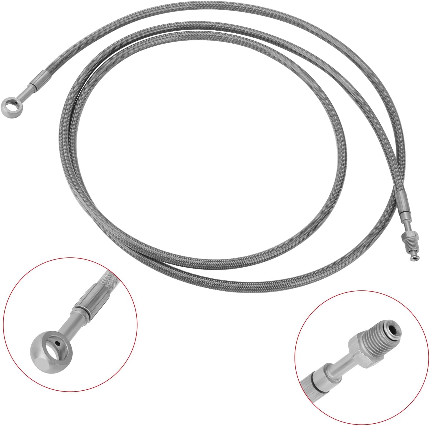 JAVIK Rear Brake Hose Line Master Cylinder to Rear Fitting Cross Fit for Polaris Ranger 500 4x4 2005-2008 Ranger 700 XP 2005-2008 Ranger 500 2x4 2005-2009, OEM#1910822