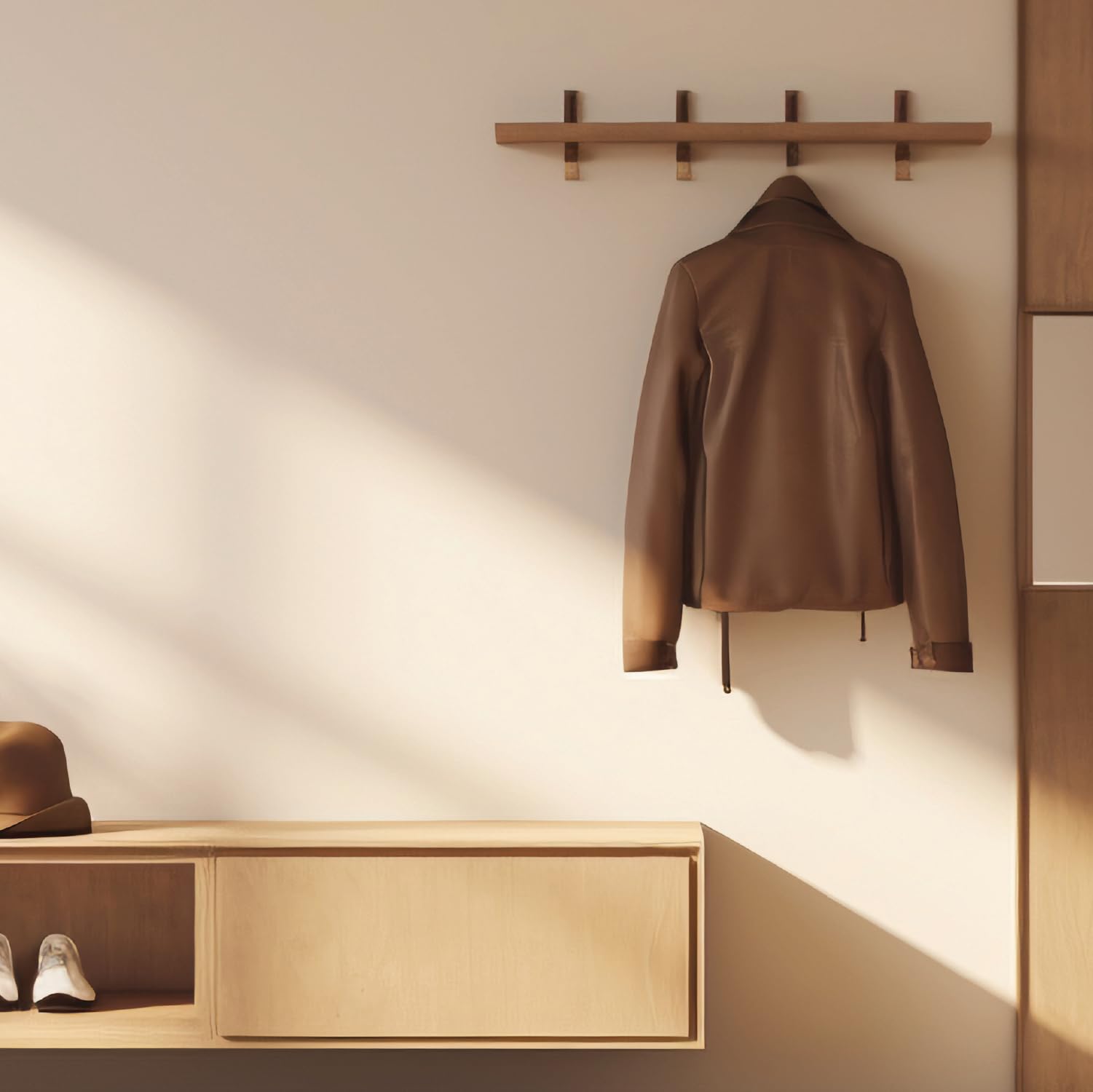 HOME IT® Clothes Hangers 48 x 2.5 x 15.5 cm, Black Lacquered Oak Wood - Minimalist and Modern Design for Gentle Storage of Clothes - Image 4