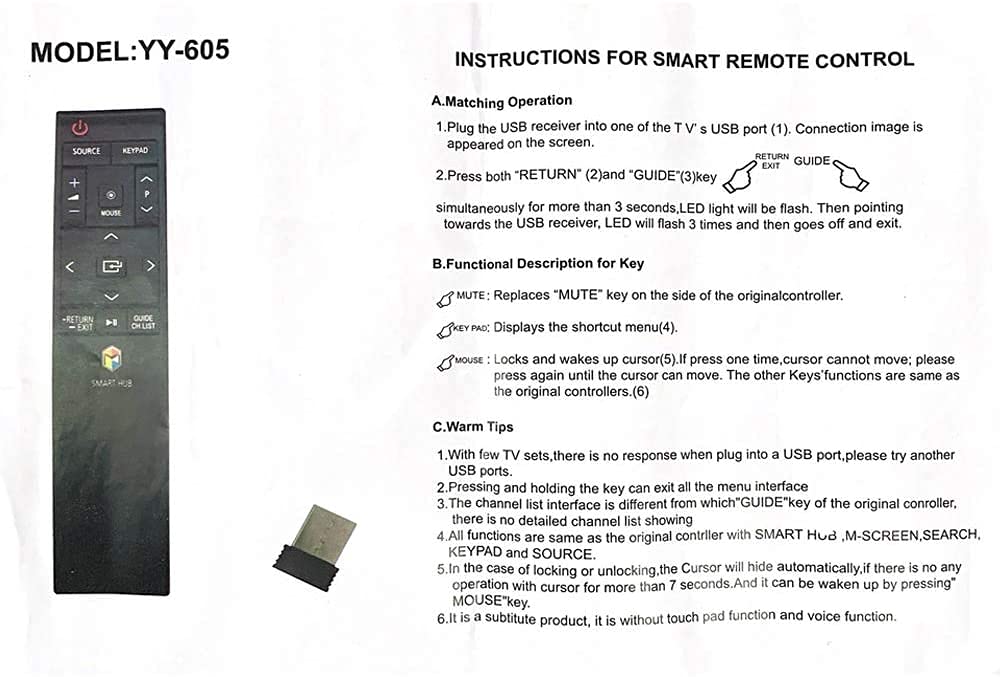 Mando a distancia de repuesto para Smart TV, BN59-01220A BN59-01220E, repuesto para Samsung RMCTPJ1AP2 BN5901220E, BN59-01220J, BN59-01220A Smart TV, sin función de voz y almohadilla táctil