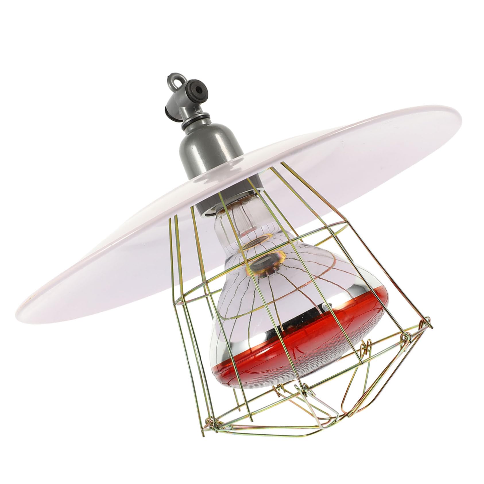 Mobestech Lampada Riscaldante per Animali Domestici in Metallo Luce Calda Anti-scottatura per Piccoli Suini e Rettili Accessorio Gabbia Duraturo per Allevamento Protezione Colore Casuale