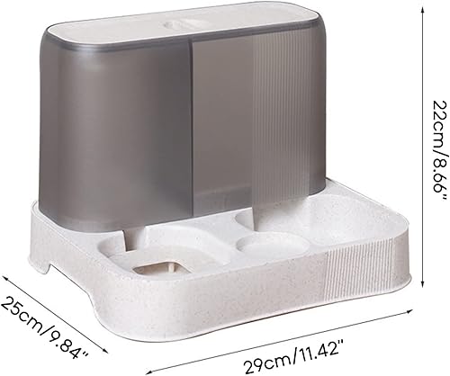 Miniatura 4 de Alimentador automático para mascotas + bebedero para alimentos, recipiente antifugas, fuente de agua 2 en 1, comedero de agua para perros grandes