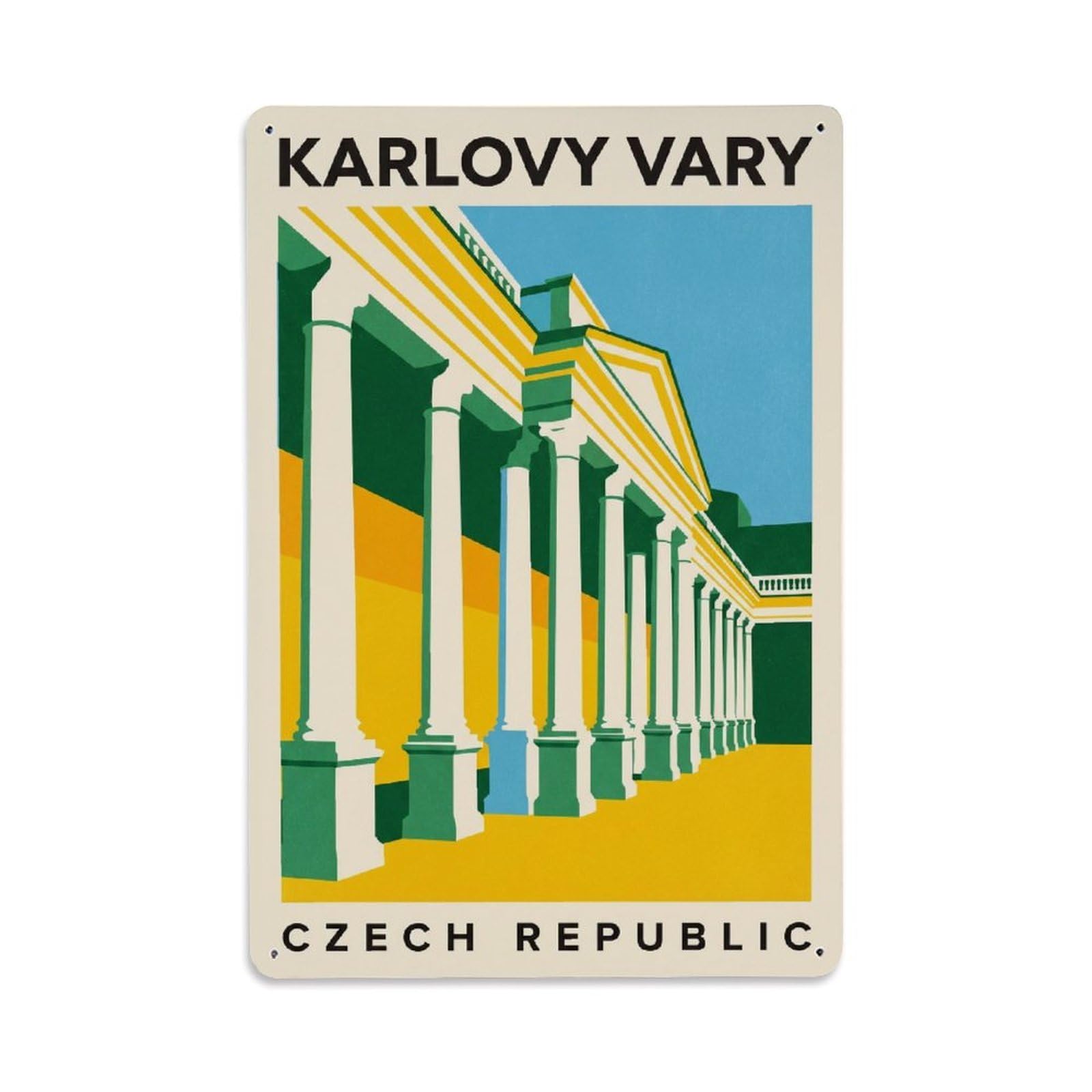 Retro Czech Republic Karlovy Vary Travel Metal Tin Sign