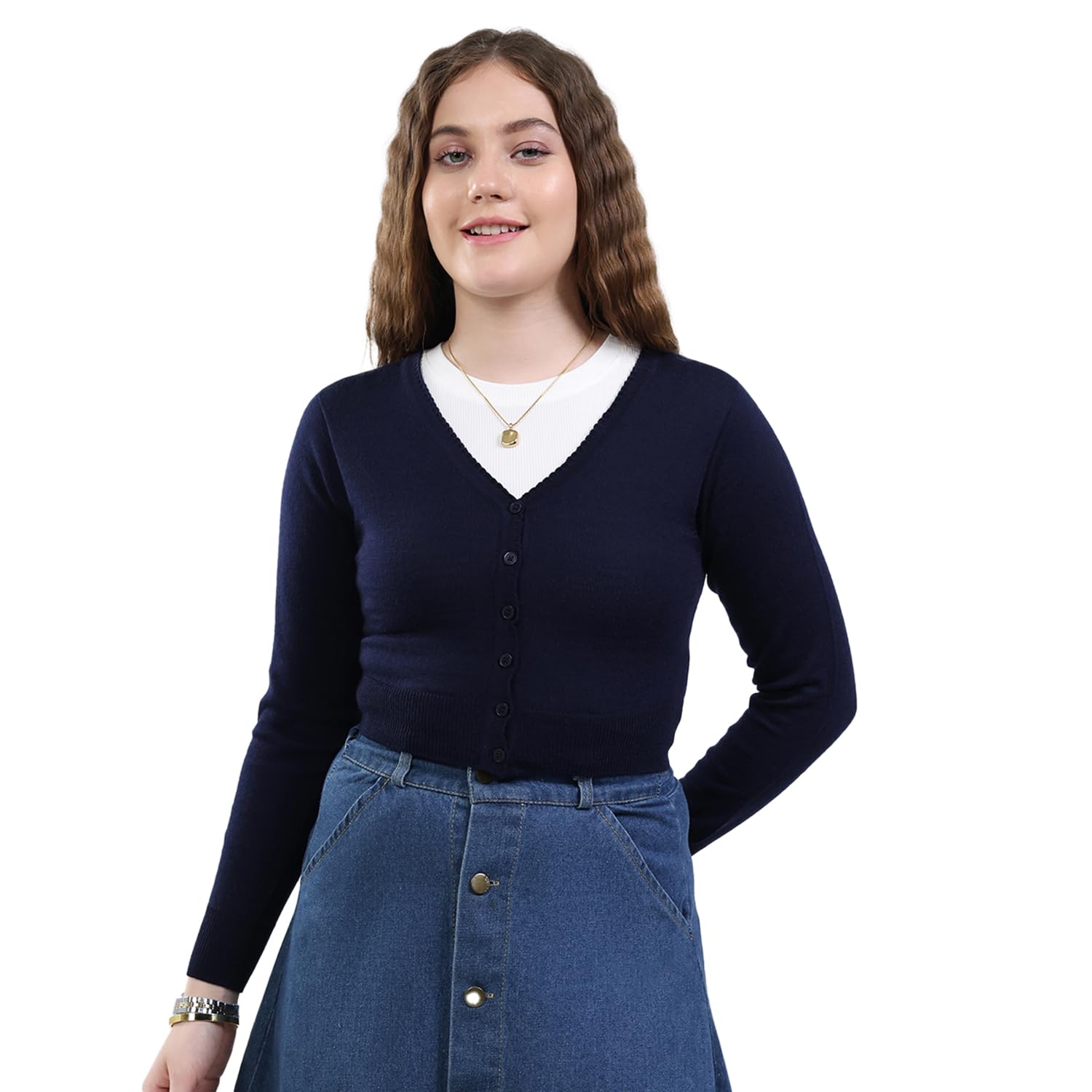 monte carlo Women V Neck Cardigan | Regular Fit Full Sleeve Solid Knitwear | Soft Winter Sweater for Casual & Office Wear (Pack of_1)-picture-35