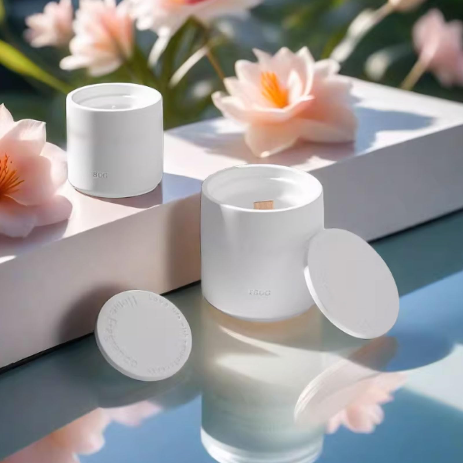 Sojawachskerzen, weiße Traube, Rose, moderne, wiederverwendbare Aromatherapie-Kerze, langlebig, elegante Heimdekoration for Damen und Herren(S)