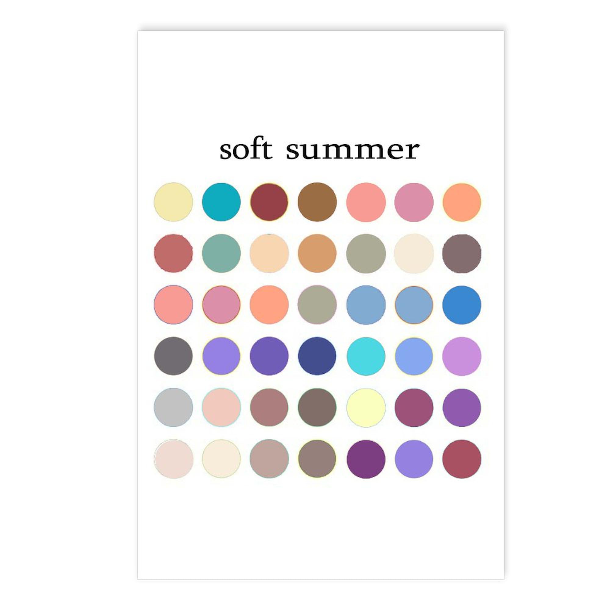 CafePress Color Analysis Bags Cards (Pack Of 8) Soft Summer Postcards (Package of 8), 6"x4" Printed Note Card