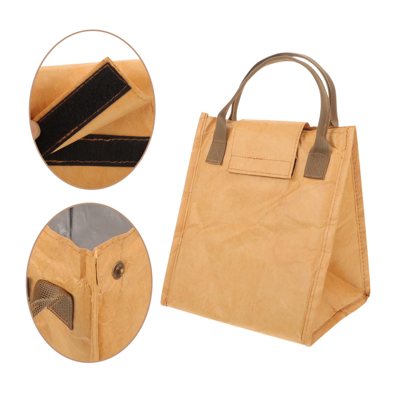 MAGICLULU 4 Piezas bolsa bento school bag maletin escolar bolsa almuerzo bolsas merienda bolsas termicas tote bolsa del almuerzo bolsa de almuerzo con aislamiento bolsa portátil papel kraft