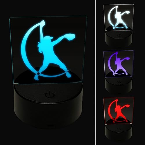 Miniatura 1 de Sniggle Sloth Lanzador de sóftbol Underhand Throw 3D ilusión LED luz de noche señal lámpara de escritorio