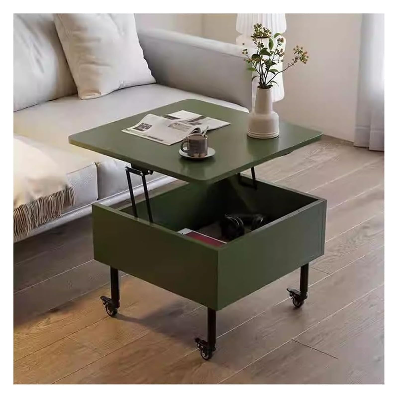 Mesa de centro elevable ideal para cenar, jugar o trabajar cómodamente desde el sofá de casa