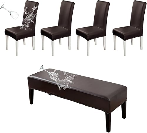 Vista 73 de Eco-Ancheng Funda para silla de comedor, funda extraíble para protección de banco, asiento y silla, sala de estar y cocina A1