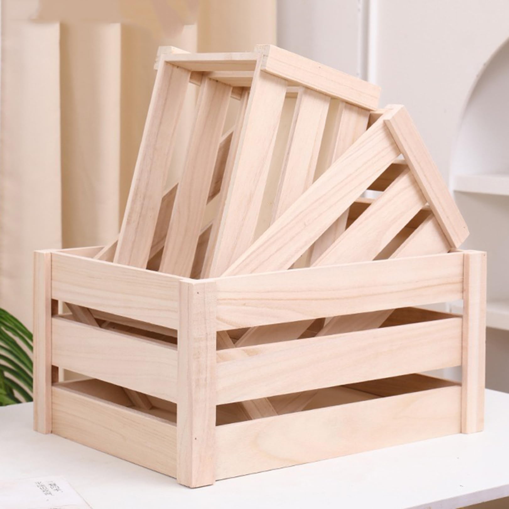 Amazon｜MJKQ9 収納ボックス 木製 ふた付き 引き出し 36*26*18cm 収納