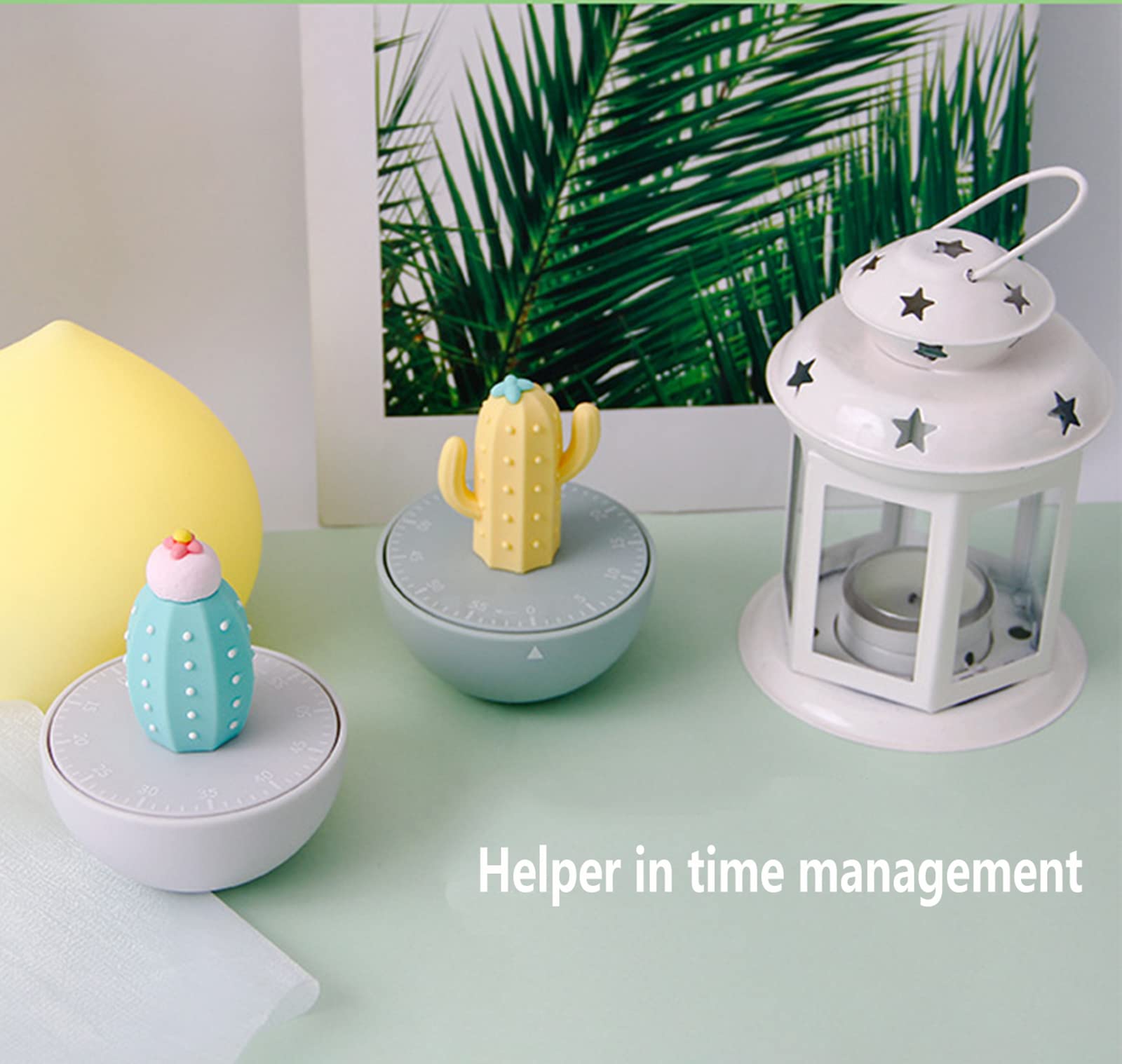 Ranvi Cute Cactus Shaped Time Manager 60 Minutes Mechanical Timer Kitchen Cooking Timer(Yellow)