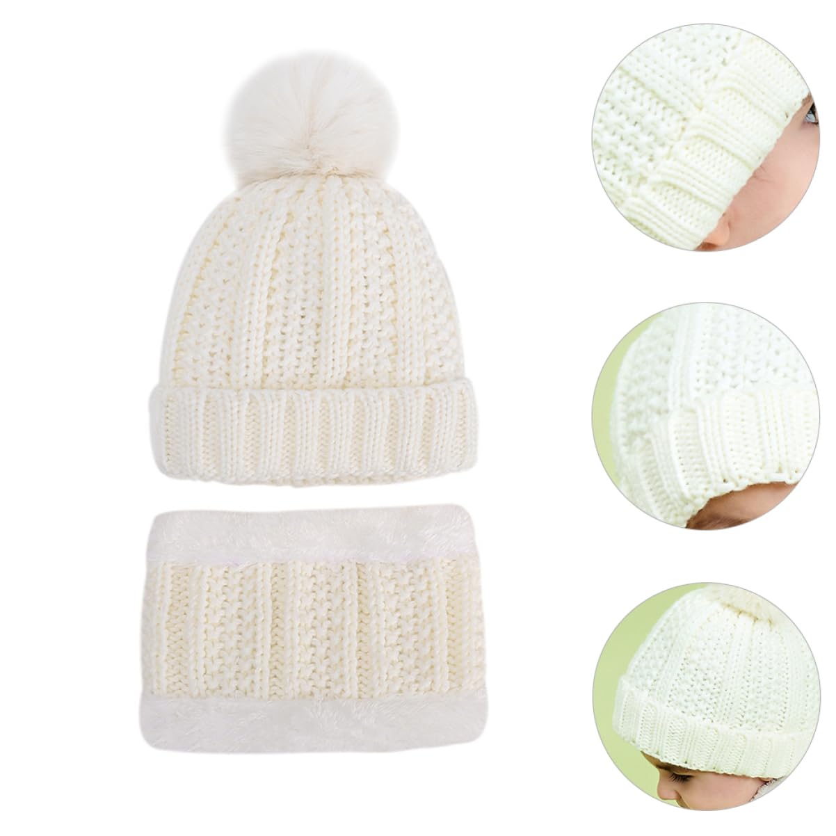 Gorro para niños Traje Infantil Gorro Tejido recién Nacido Sombrero de Invierno Gorro de Papá Noel Trajes de bebé Gorro cálido para bebé. Bufanda Sombreros Acrílico