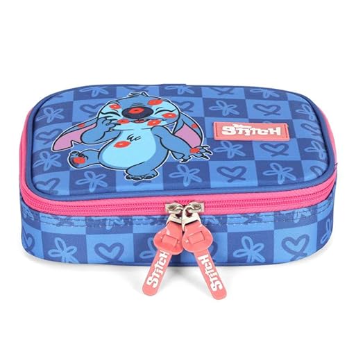 Estojo Escolar Infantil 100 Pens Stitch by Luxcel Ref 47743 (AZUL)