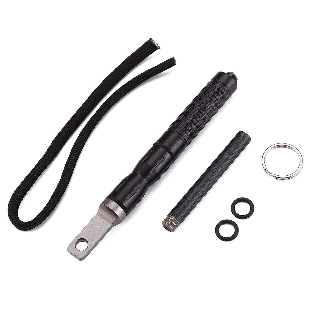 Waterproof Ferro Rod Fire Starter, Flint Steel Magnesium Rod EDC Gear, with Scraper Striker and an Extra Replaceable Threaded Flint Fire Steel Rod