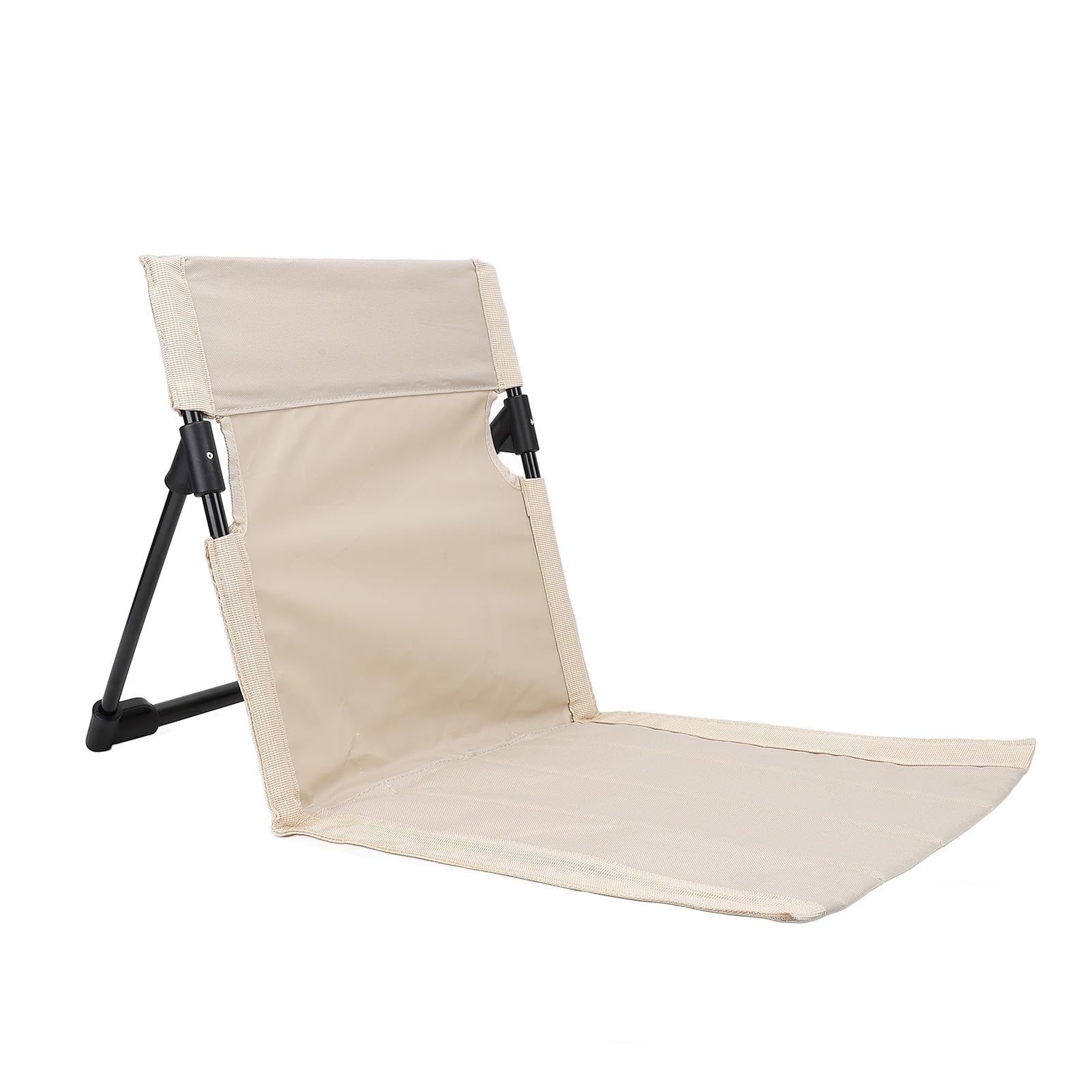 gernie Lightweight Compact Adjustable Beach Floor Chair, Portable Foldable Breathable Camping Chair with Back Support, Outdoor Fishing Chair (Khaki)