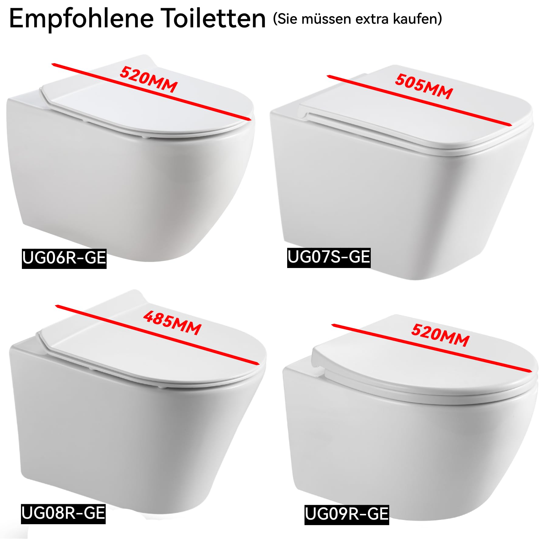 HOROW Unterputz Spülkasten Doppelspülung für Wand-WC mit Rund Drückerplatte