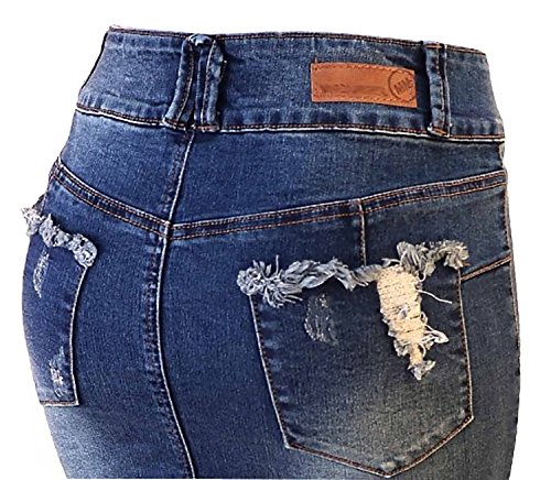 Womens Junior/Plus Size Below Knee Length Midi Pencil Ripped Denim Skirt3