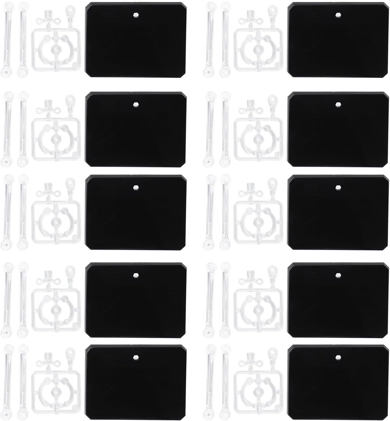 Semme 10 Pcs Action Figure Display Stand Set with Accessories for 6 Inch Dolls Transparent Base for Home Decor (Black)