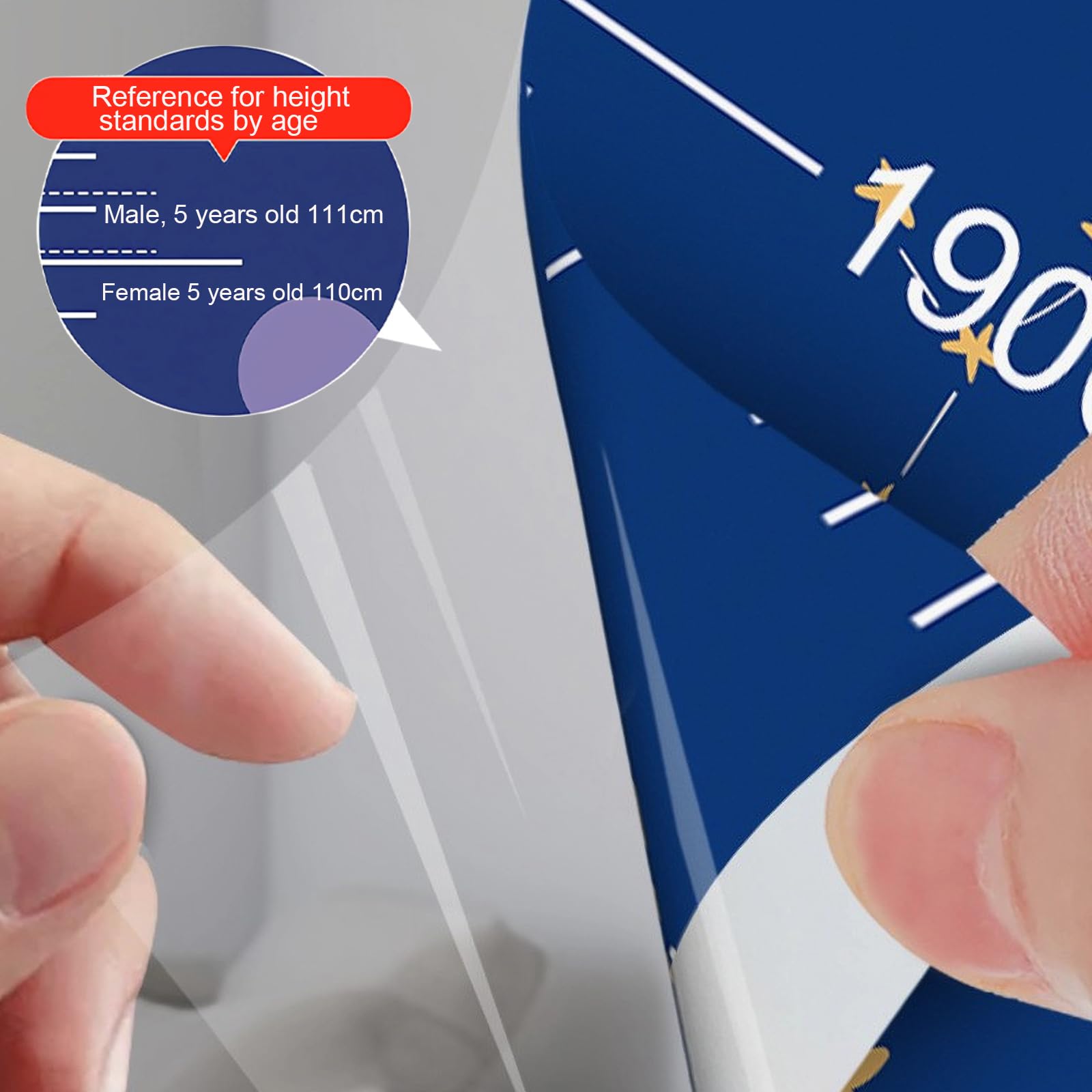 Adesivo Metro Da Parete Per Bambini - Misura Altezza 0-200 Cm Con Penna E Righello, Tema Spaziale