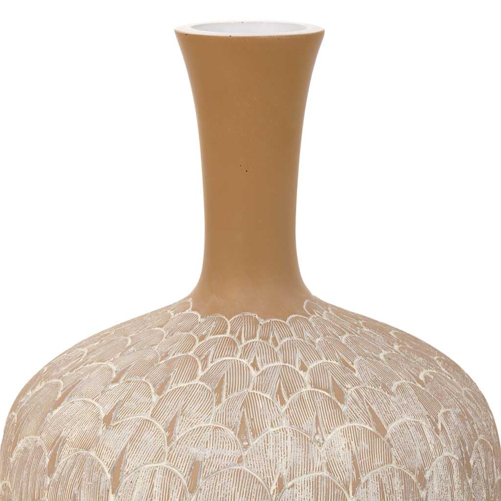 WANDERLUST DECO Jarrón de poliresina Blanco 21,5x21,5x41