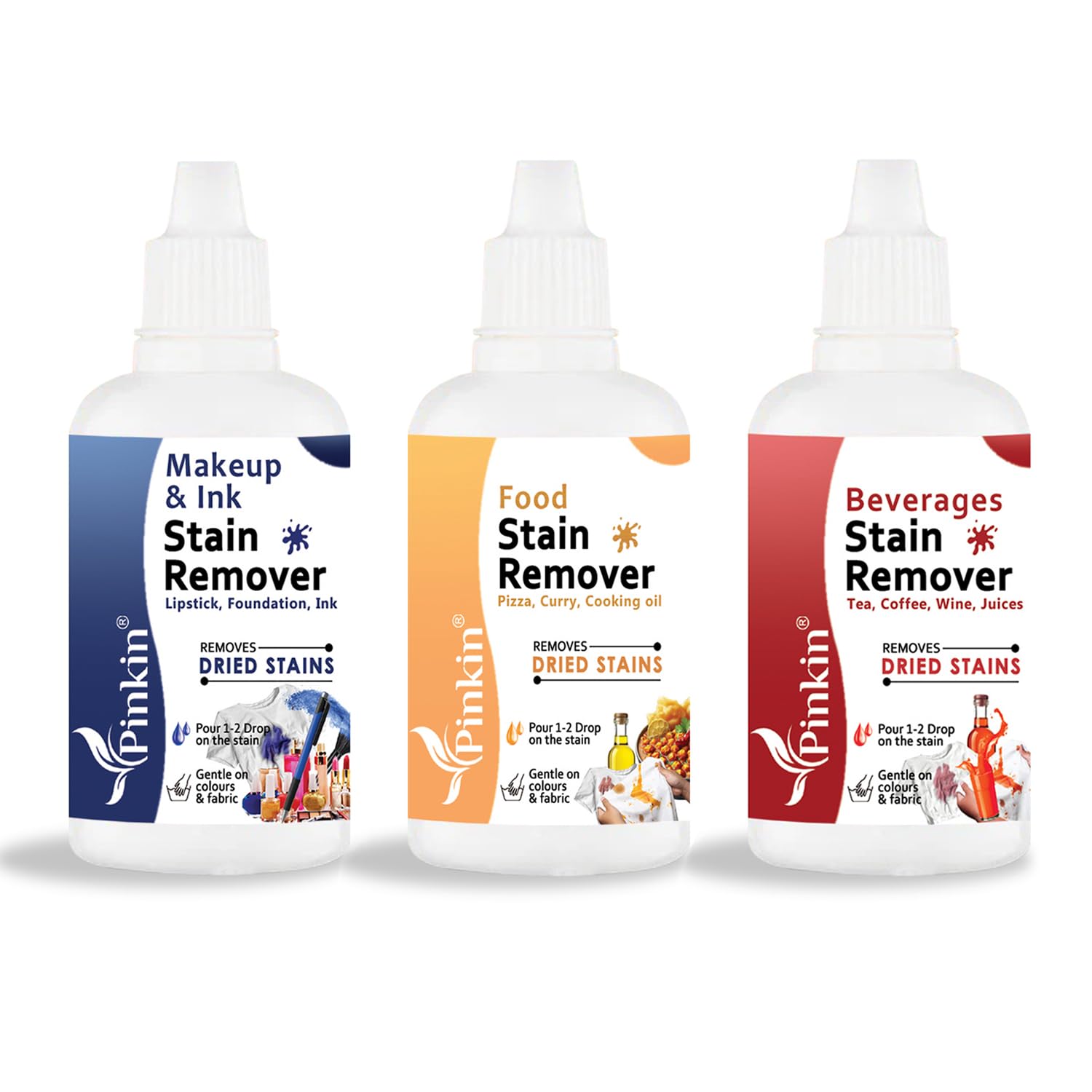 Instant Stain Specialist Kit | All in One Stain Remover | Remove All types of Stian Food, Ink, Mackup, Chocolate, Ball Pen, Coffee, Tea, Wine, Juice Stains (Pack of 3) (50ml x 3)