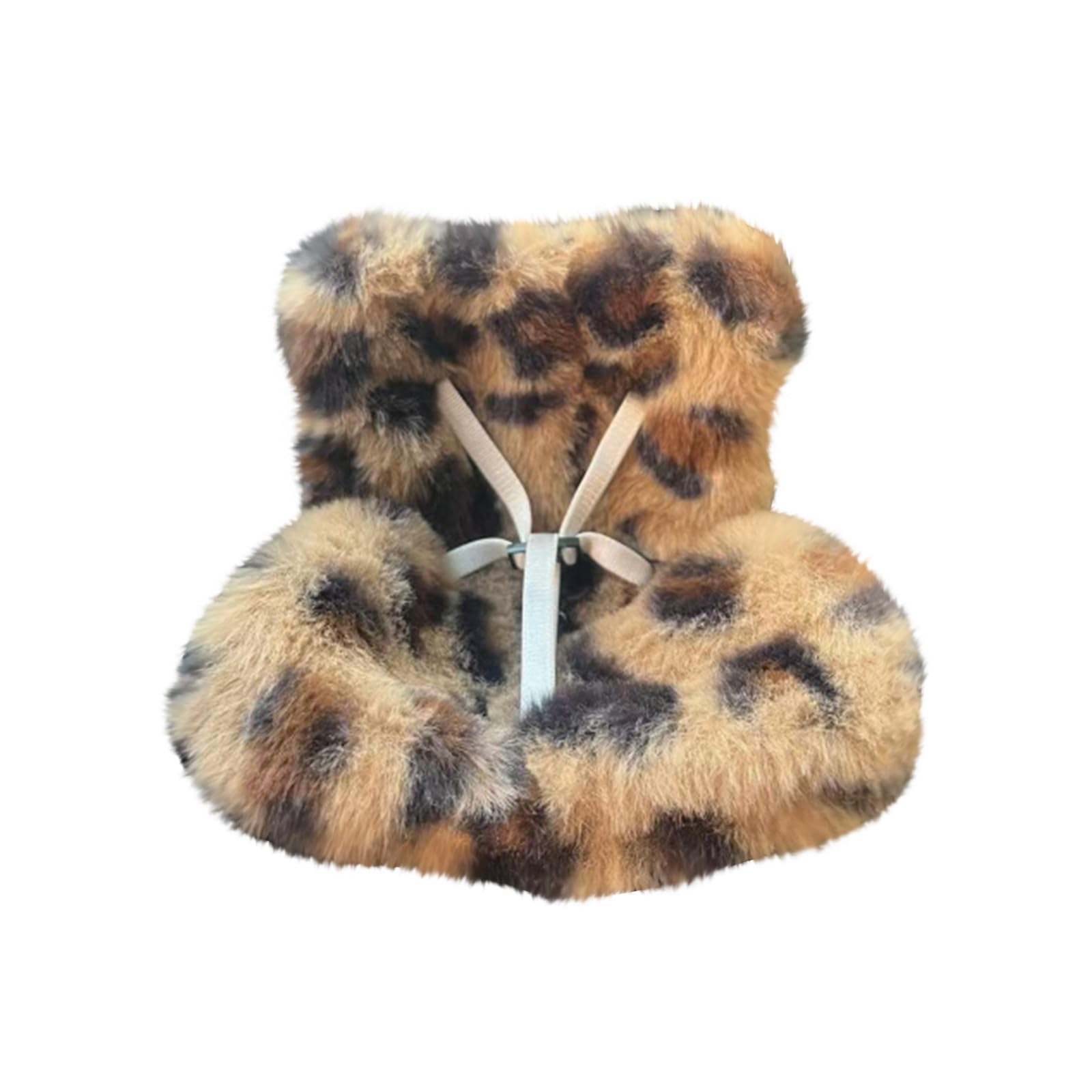 Doll Car Seat for 10-17cm Dolls with Soft Furry Cushion, Air Vent Clip Car Decorations for Doll Fans and Doll Collector(Leopard Print,One Size)