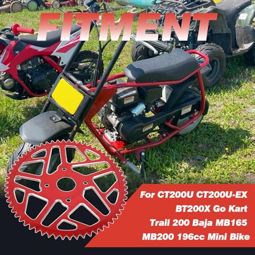 Image of 60T 420 Chain Sprocket 40 /41 /420 40MM Bore Rear Drive Wheel Sprocket CNC for CT200U CT200U-EX BT200X Baja Warrior Predator 212cc 196cc Go Kart Trail 200 MB165 MB200 Mini Bike Red