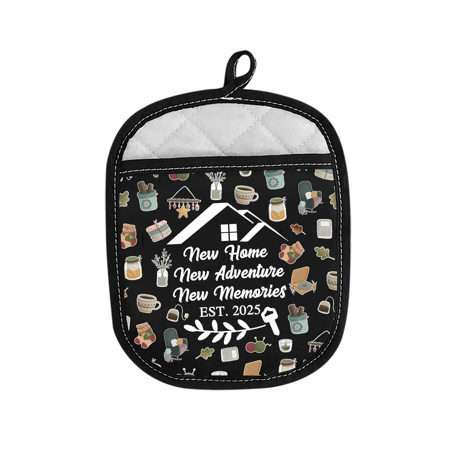 New Home New Adventure New Memories 2025 Housewarming Mitt Gift New Family Pot Holder for Baking Cooking Lover (New Home 2025)