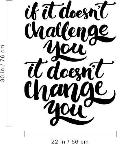 Miniatura 3 de Calcomanía de vinilo para pared, con texto en inglés If It Doesn't Challenge You It Doesn't Change You, 30 x 22 pulgadas, decoración motivacional