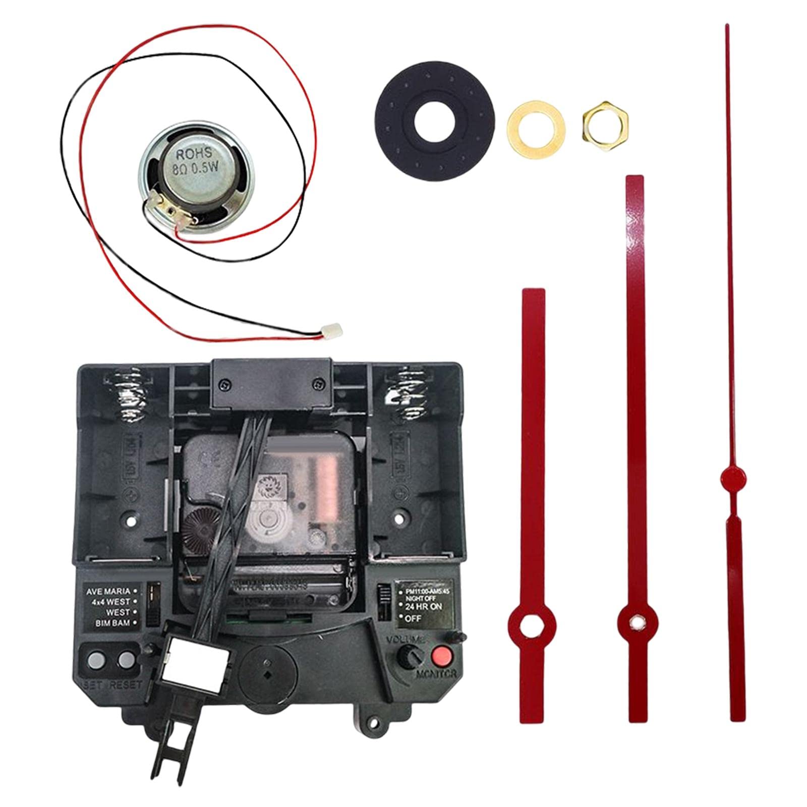 Generic Meccanismo Orologio Pendolo Ricambio Kit Accessori Movimento Orologio Parete PP Carillon Musicale Adatto per Orologio Da Muro Pittura Fai Da Te Ripara, stileJ