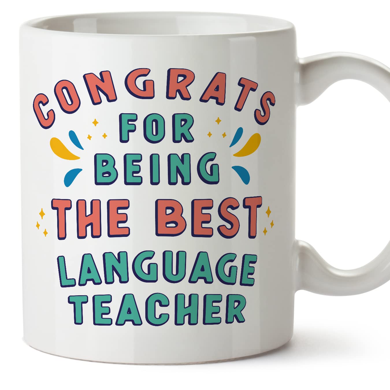 MUGFFINS Language Teacher Mug - in English - Congrats for Being the Best - Funny Gift for Colleagues - Ceramic 11oz Mug