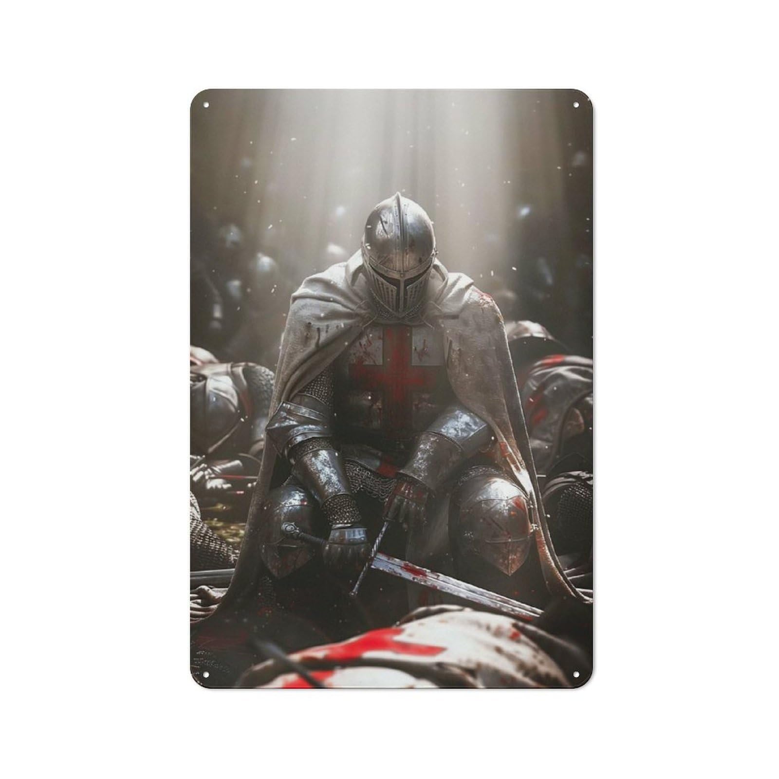 Junmoney Crusader Chronicles Tin Sign 30X20cm With For Workshop Wall, Rustic Decor, Suited To Workshop Decor Fans