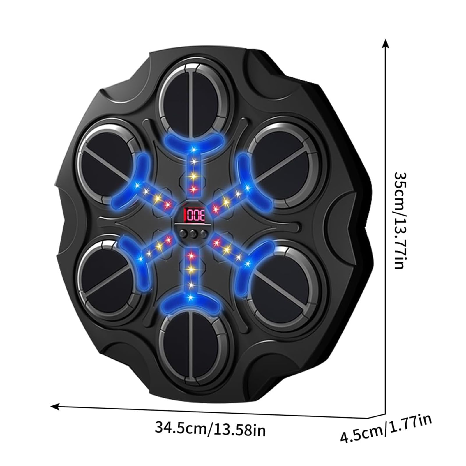 Machine De Boxe Musicale Murale – Entraîneur Électronique Bluetooth 9 Vitesses, LED, Compteur De Coups, Avec Gants, Pour Maison Ou Gym