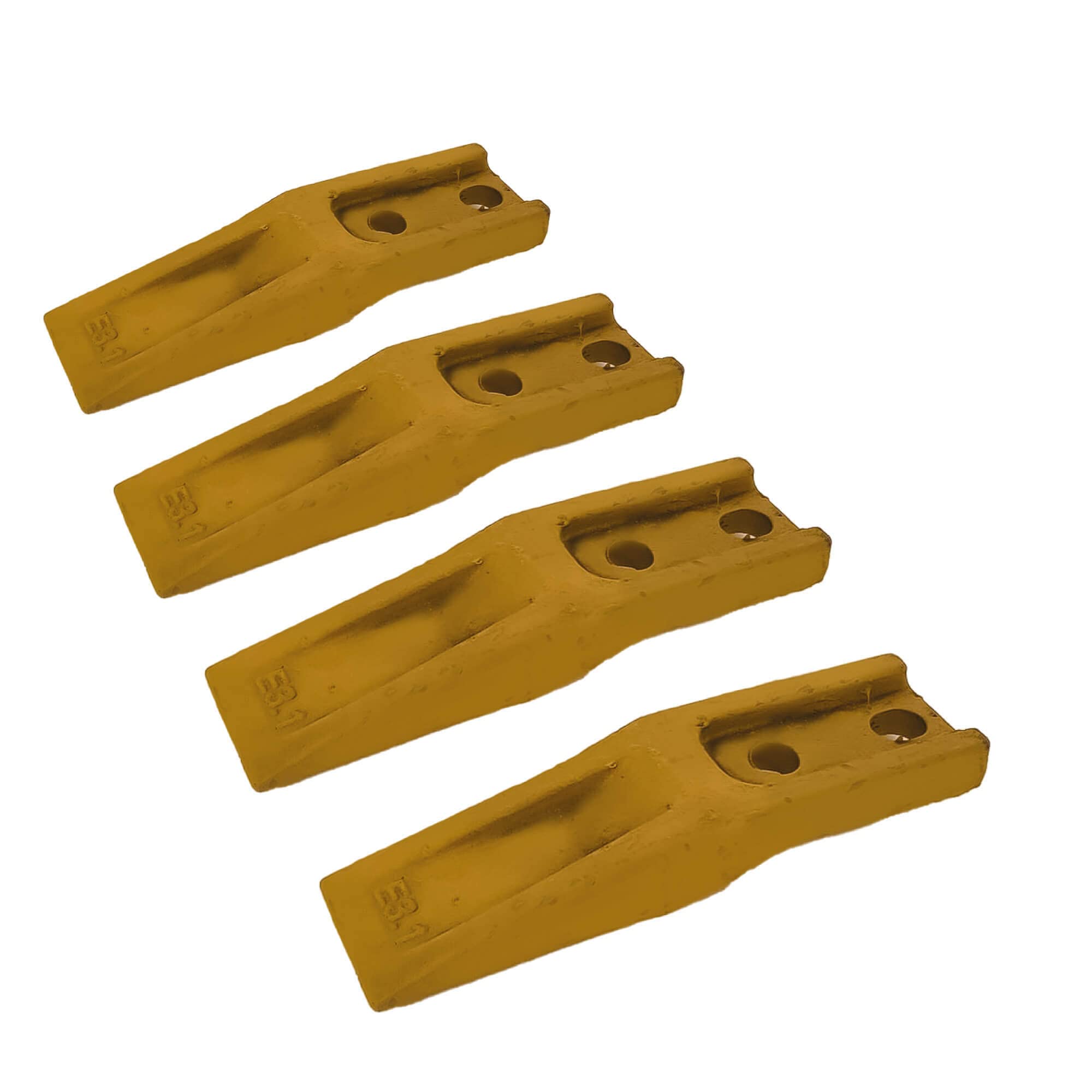 4er-Pack Flachzahn Gabelzahn Anschraubzahn Schaufelzahn Lochabstand 40-45 x 13