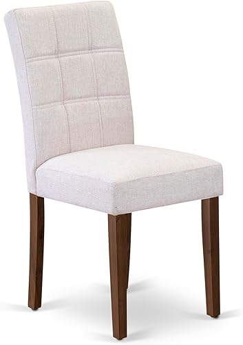 Miniatura 8 de East West Furniture ANAS3-AWA-08 Juego de mesa de comedor de cocina de 3 piezas contiene una mesa moderna y 2 sillas de comedor tapizadas de tela de