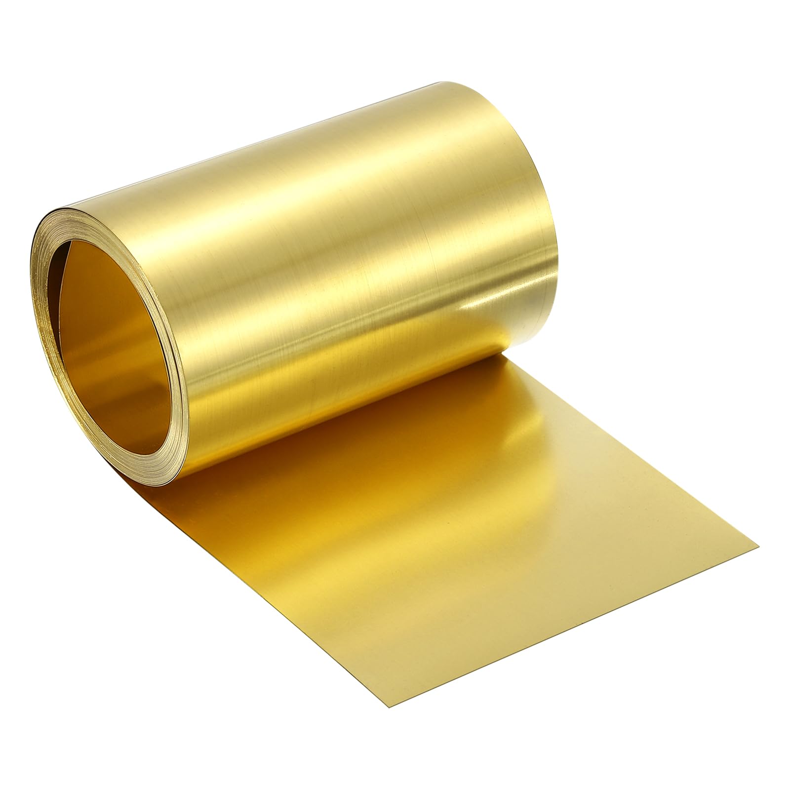 sourcing map Rotolo di foglio di ottone, 0,2 x 100 x 3000 mm (lunghezza x larghezza x lunghezza), rotolo di lamina in ottone lampeggiante per artigianato, progetti elettrici fai da te, riparazioni