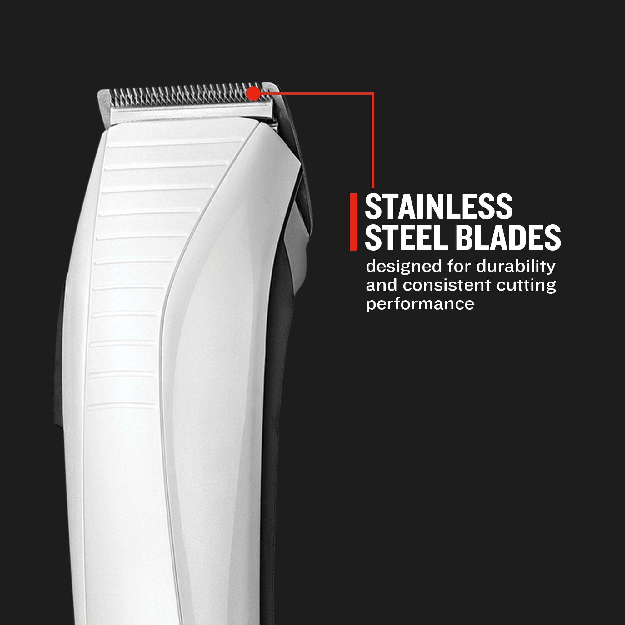 Remington Tondeuse Cheveux [Idéale Famille] ColorCut (Utilisation Facile, Lames acier inoxydable Auto-Affûtées, Secteur, 11 Sabots colorés 1,5-25mm, Peigne, Ciseaux) Tondeuse HC5035