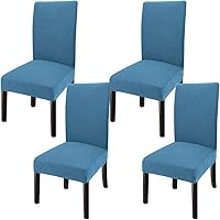 Vista 21 de GoodtoU Fundas para sillas de comedor negras, juego de 2, fundas elásticas y suaves para sillas de comedor, fundas protectoras lavables y extraíbles
