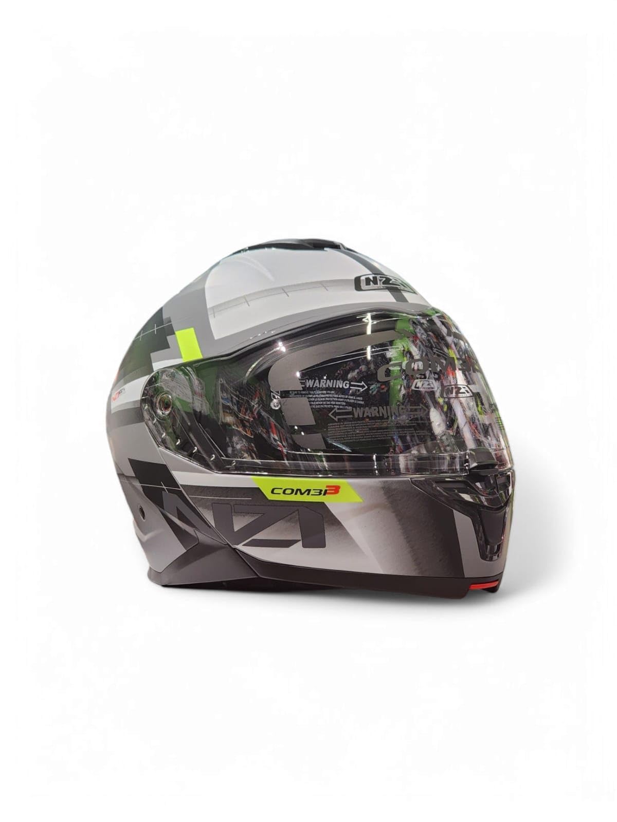 Casco Moto Modular NZI Combi 3 Metric Nardo Grey Blanco HOMOLOGACION 22.06 Talla L